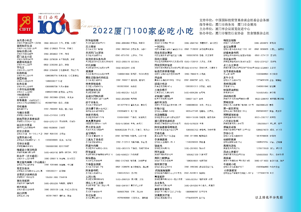 2022《厦门必吃100家餐厅》上线！重新定义厦门特色美食|饮品报