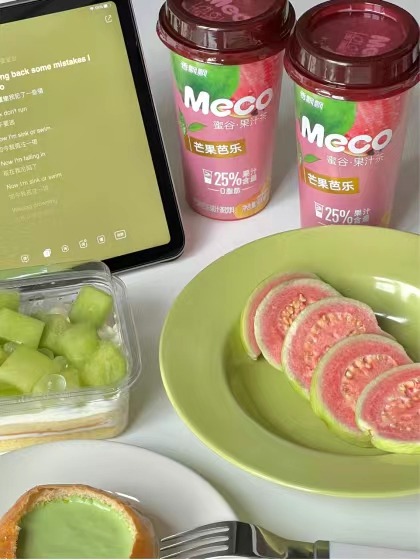 沁心爽口，Meco蜜谷芒果芭乐果汁茶解锁夏日好滋味